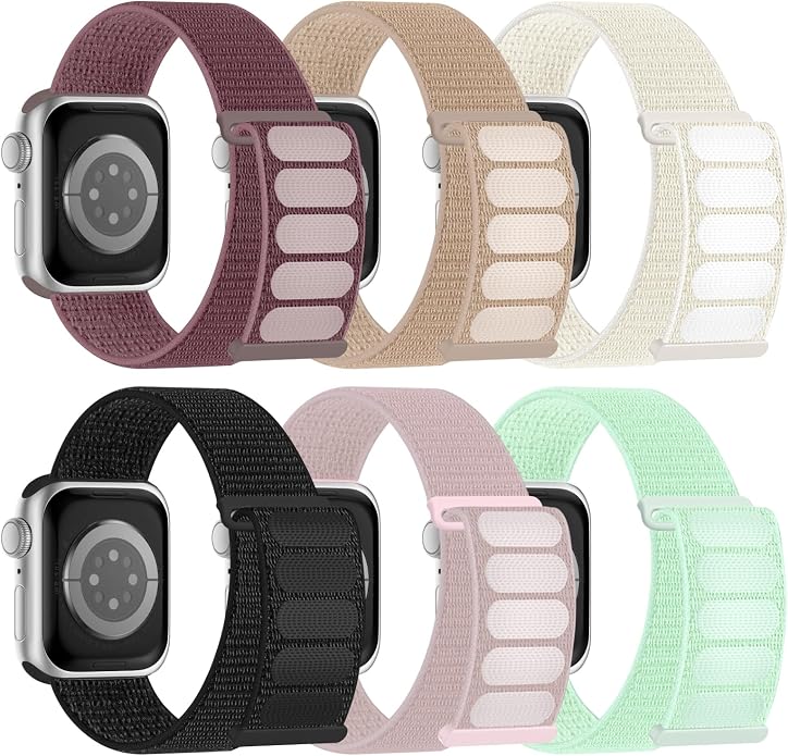 6 Pack Sport Nylon Loop Band Compatible by Honeystraper