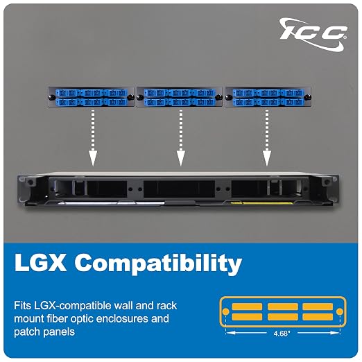 ICC SC-SC Fiber Optic Adapter Panel, LGX Compatible, 12 Fibers, Singlemode - Image 2