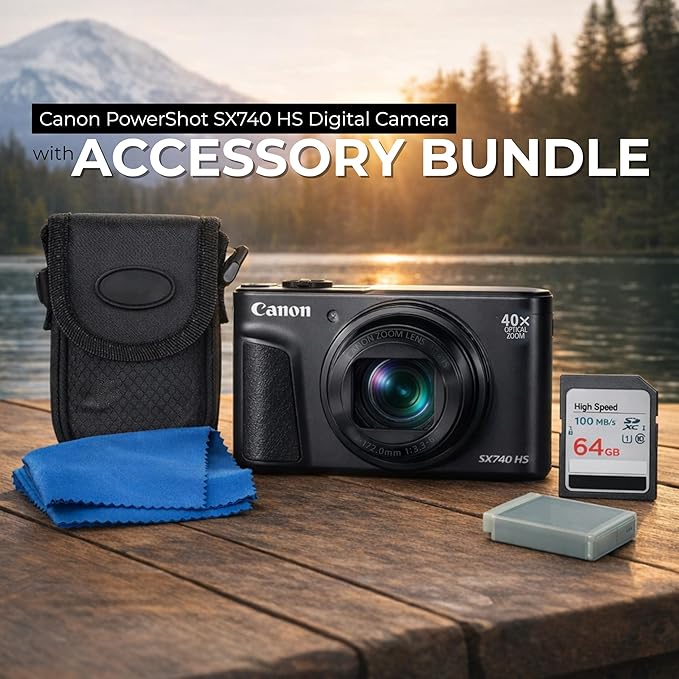 Canon PowerShot SX740 HS Digital Camera 5PC Bundle - Image 2