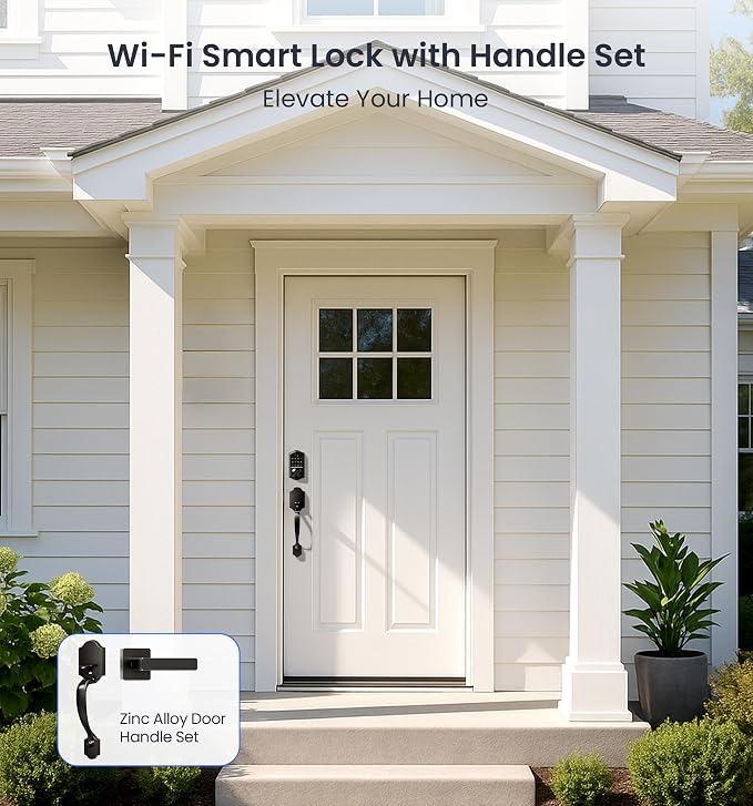 Veise VE017G-H Wi-Fi Smart Fingerprint Front Door Lock Set, Remote App Control - Image 8