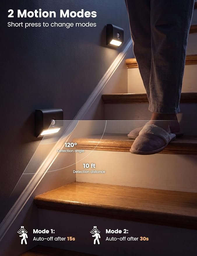 VOLISUN Rechargeable Motion Sensor Stair Lights Indoor, 3 Color Temperature LED - Image 3