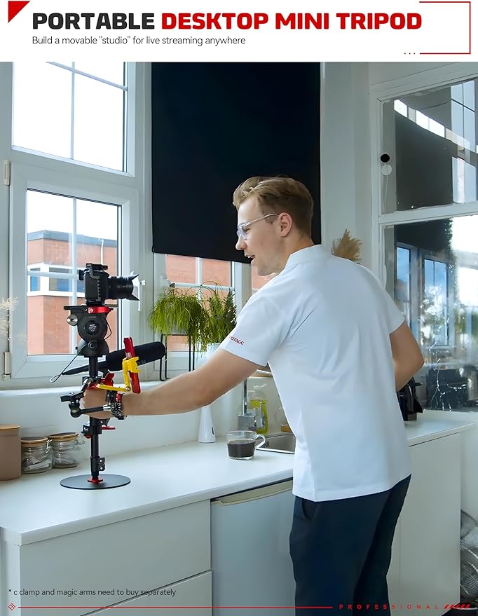IFOOTAGE A200 Round Base Monopod, Aluminum Tabletop Small Tripod, Compatible - Image 4