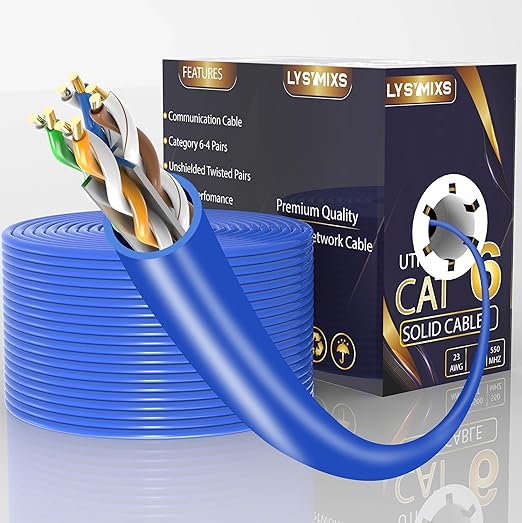 Cat6 Ethernet Cable 500FT Channel Test Pass, Cat6 500ft Ethernet Cable 23AWG by Lysymixs