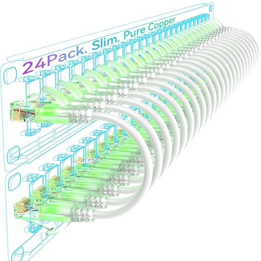 Sokqovt Cat6a Patch Cables Slim 2ft, Flexible Cat6 Ethernet Patch Cable 10G by Unknown
