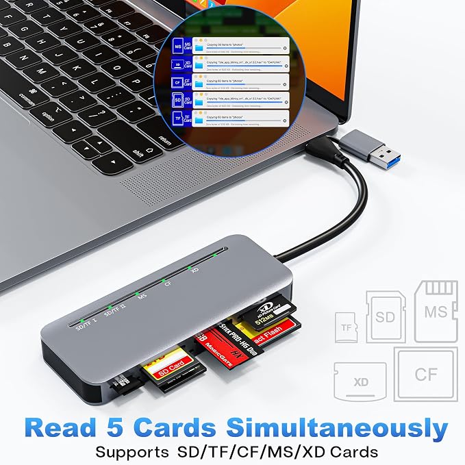 7 in 1 Memory Stick Pro Duo Card Reader, USB-C Multi Cards Reader - Image 4