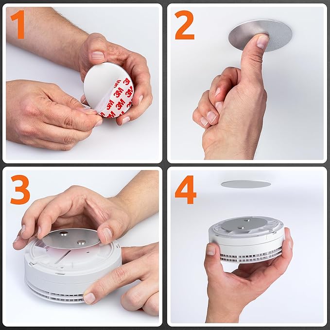 ECENCE 3pcs Magnetic Smoke Detector Mount Magnetic Adhesive Pads - Image 5