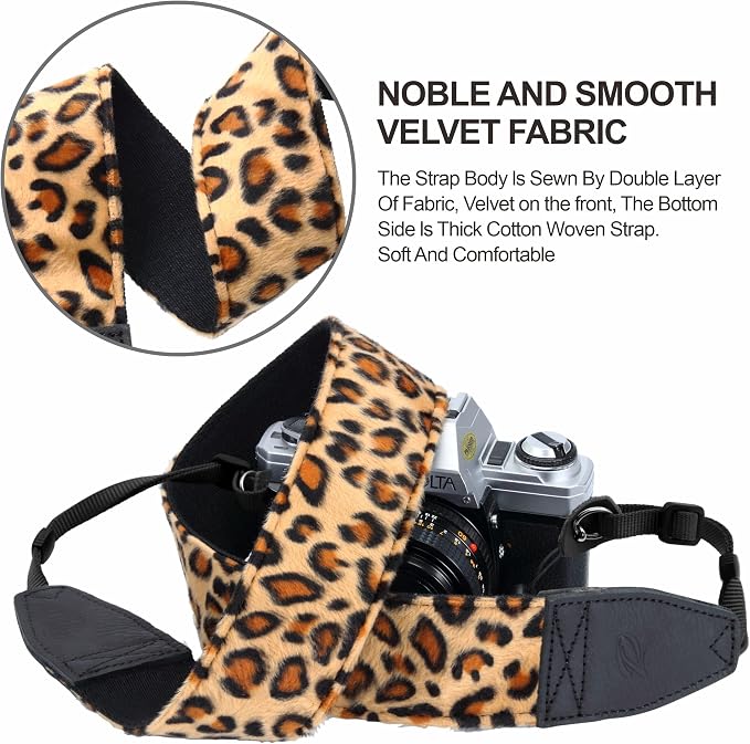 Padwa Lifestyle Leopard Velvet Camera Strap - Image 4