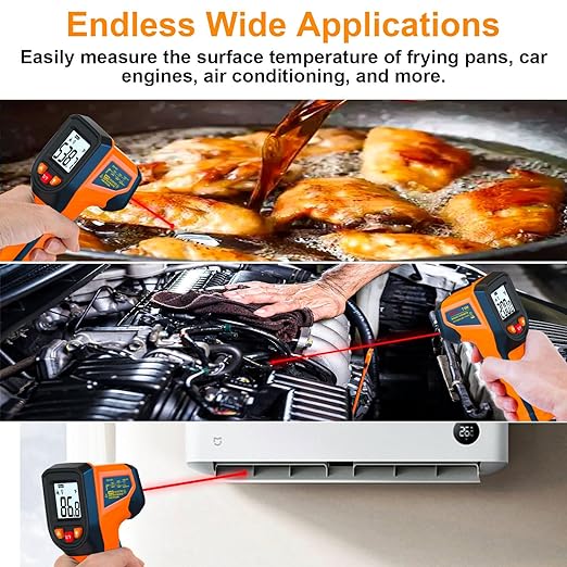 Laser Infrared Thermometer Non-Contact Digital Temperature Gun, -58℉～1112℉ IR - Image 6