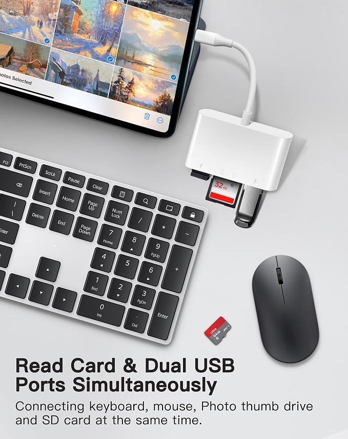 USB C SD Card Reader for Mac/MacBook/iPad/iPhone 15 Pro WNXSLOAD SD Card Adapter - Image 5