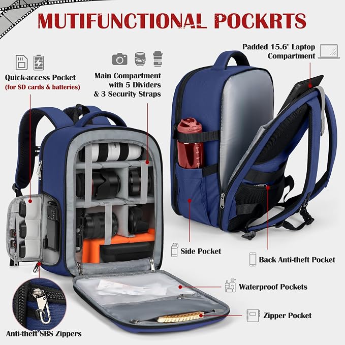 SDYSM Camera Backpack, Large Camera Bag - Image 2