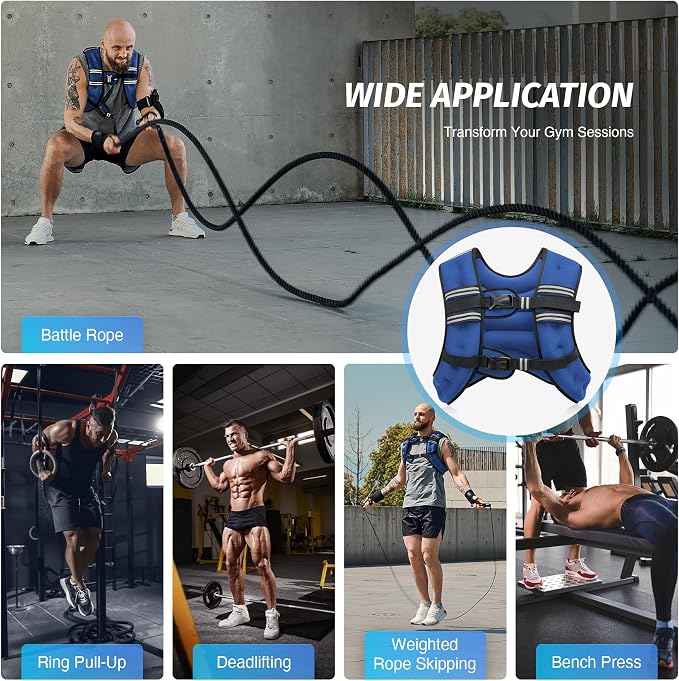 ZELUS Weighted Vest, 6lb/8lb/12lb/16lb/20lb/25lb/30lb Weight Vest - Image 5