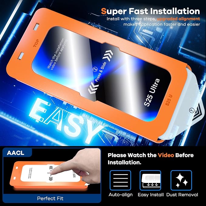 AACL 3-Pack for Samsung Galaxy S25 Ultra Screen Protector Tempered Glass - Image 3