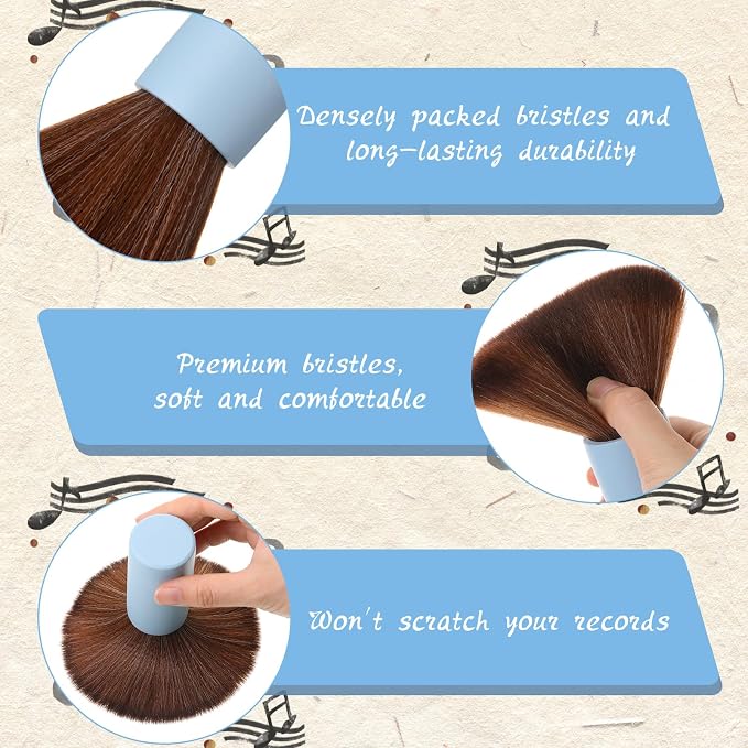 Ziliny 3 Pcs Vinyl Record Cleaning Brush Wooden Anti Static Dust Record Vinyl - Image 3