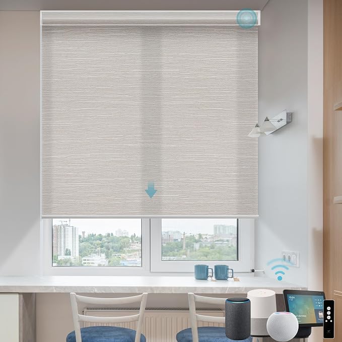 SmartWings Motorized Light Filtering Shades Work by SmartWings