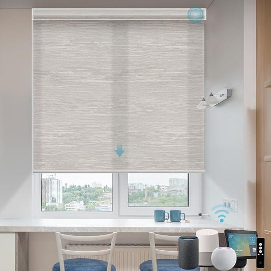 SmartWings Motorized Light Filtering Shades Work by SmartWings