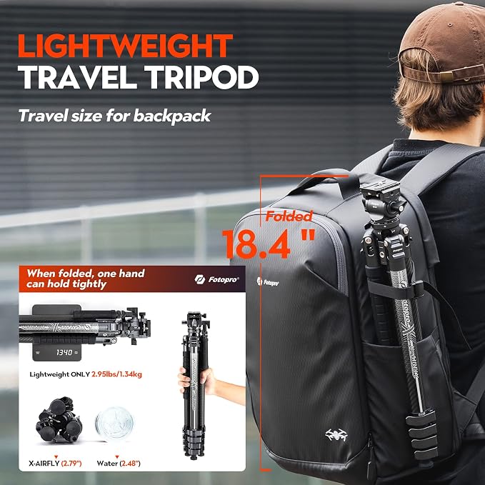 Fotopro Carbon Fiber Tripod 65 Inch Travel Tripod - Image 2