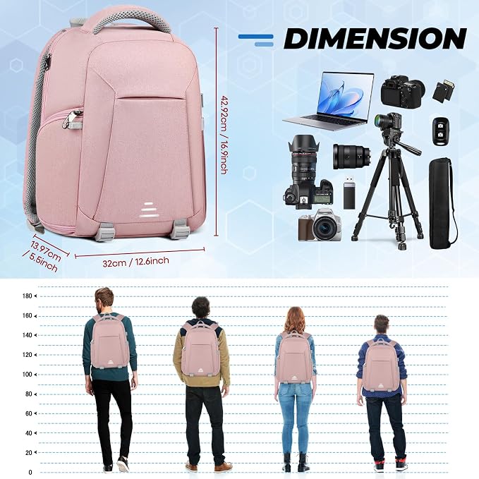 RAINSMORE Camera Backpack for DSLR SLR Mirrorless Cameras - Image 7