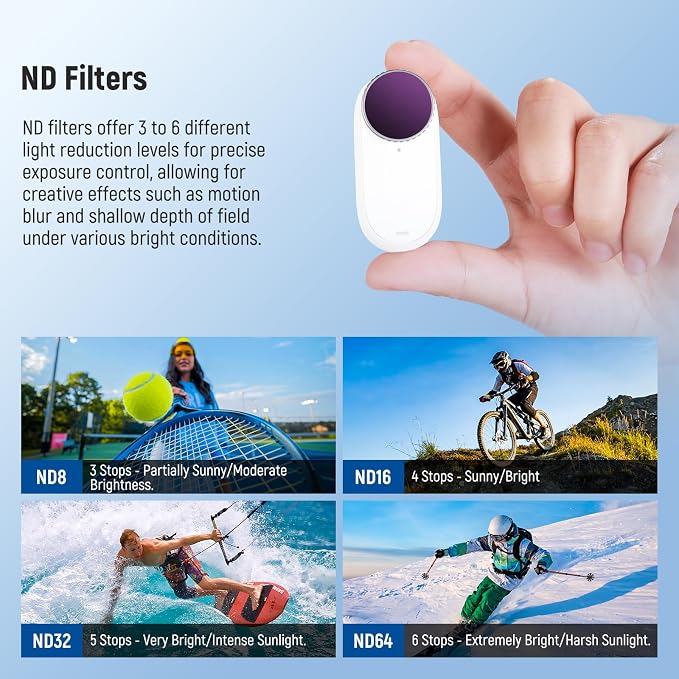 NEEWER GO 3S ND Filter Set, ND8 ND16 ND32 ND64 Neutral Density Lens Filter - Image 3