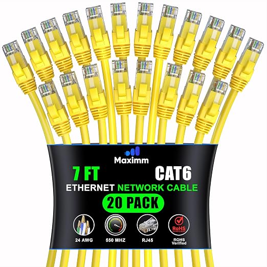 Maximm Cat 6 Ethernet Cable 7 ft by MaximmCable