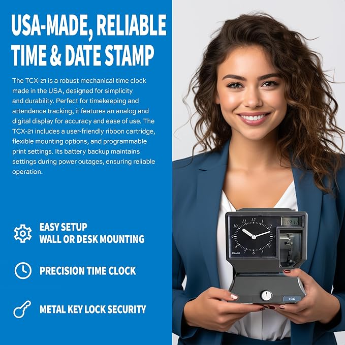 Amano TCX-21 Time Clock for Employees - Image 2