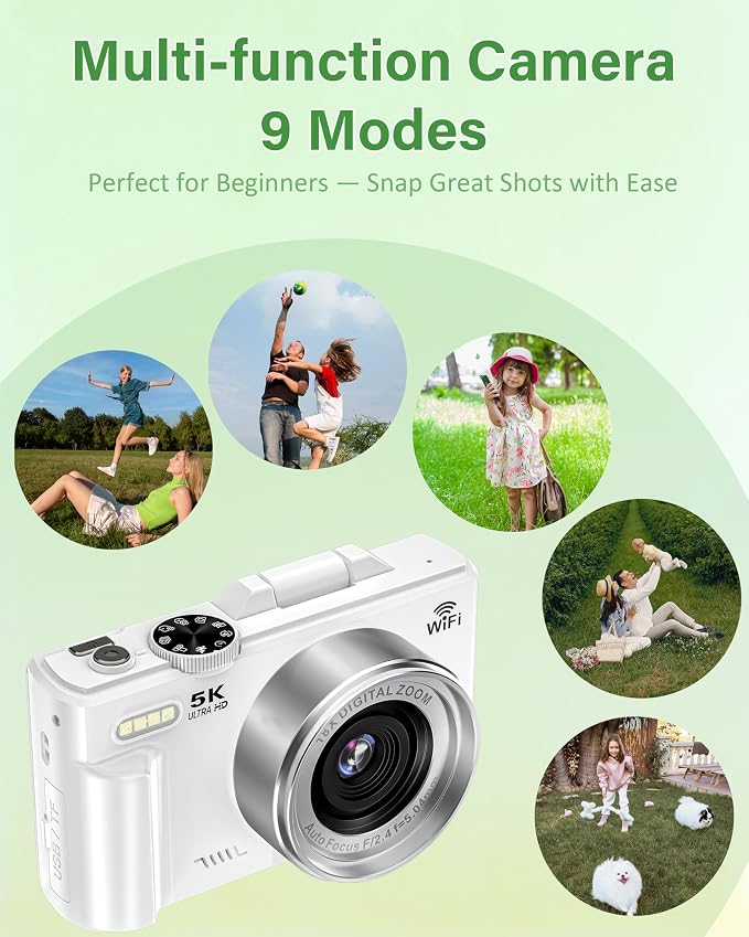 5K Digital Camera for Photography, 75MP WiFi Vlogging Camera for YouTube - Image 6