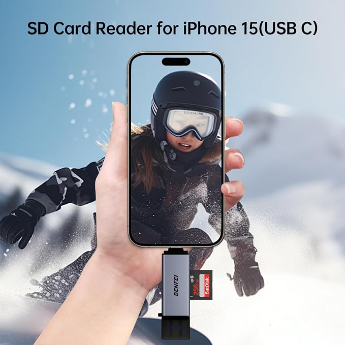 BENFEI SD Card Reader, USB C to SD Micro SD Card Memory Card Adapter Dual Slot - Image 7