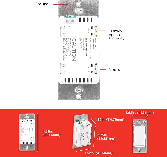 UltraPro Add-On Switch QuickFit and SimpleWire, In-Wall White Rocker Paddle Only - Image 7