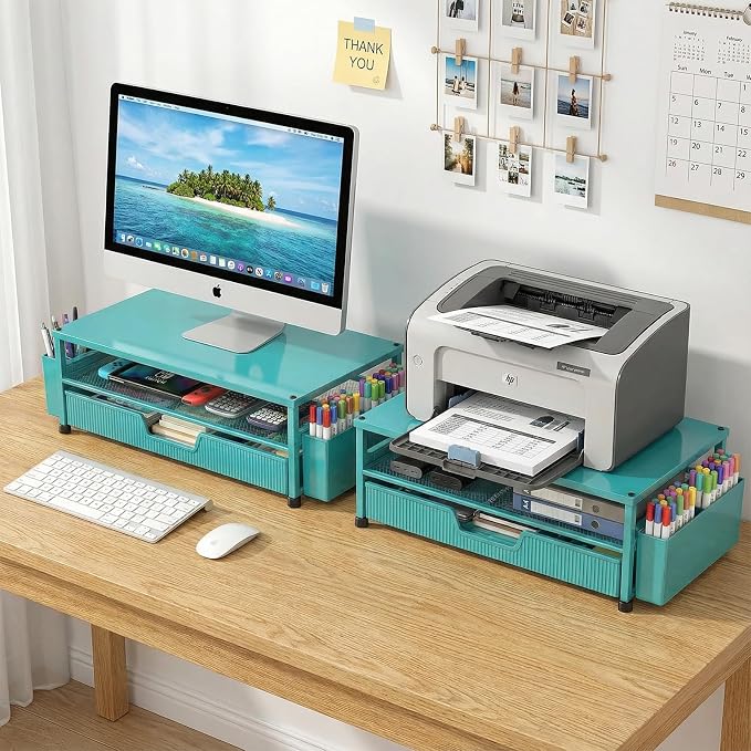 ECOLOVI Desk Organizer and Accessories, 2-Tier Computer Monitor Stand Rise - Image 8
