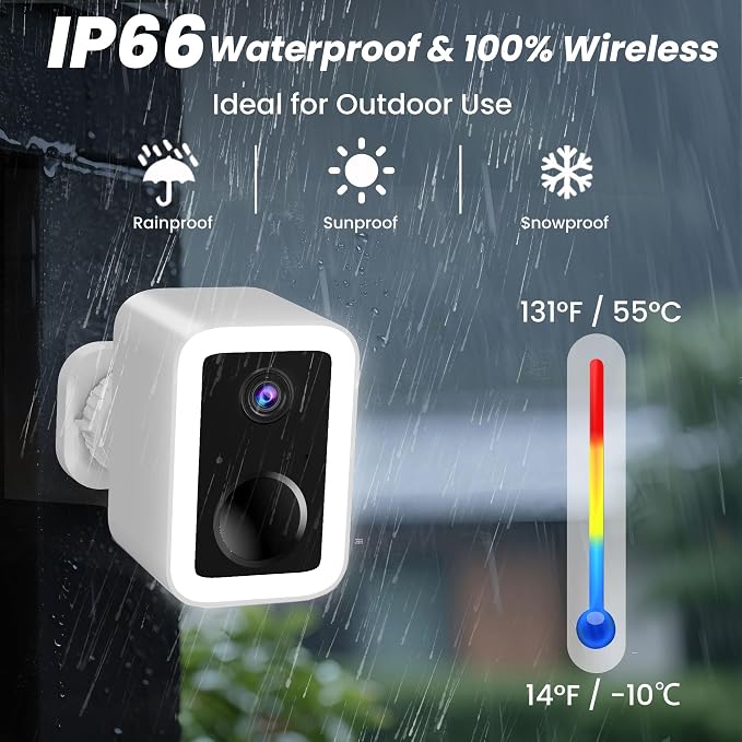 2K Security Cameras Wireless Outdoor, Free Cloud Storage, Integrated Spotlight - Image 4