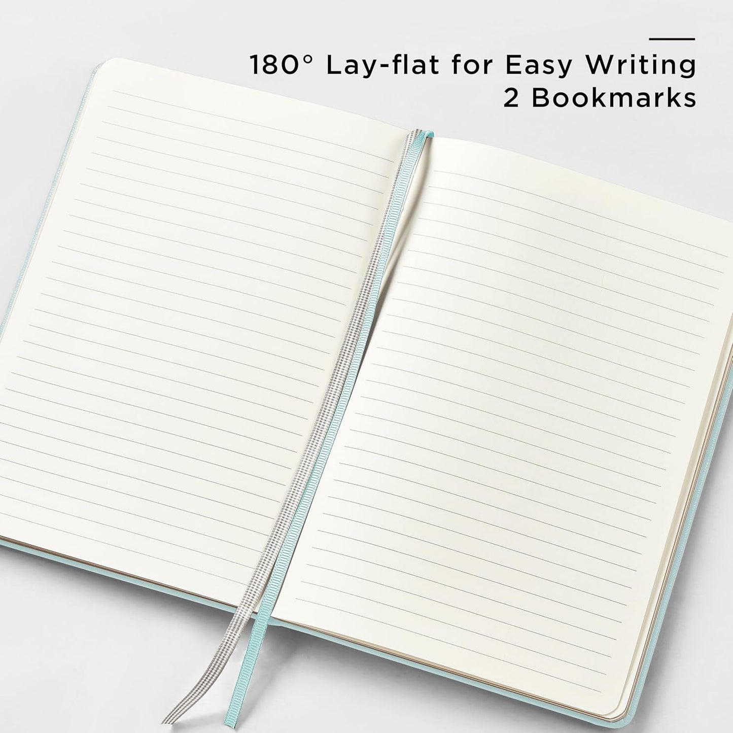 A5 Lined Leather Journal and Pen Set, Hardcover Notebook with Pen, 160 Pages 100gsm Thick Ruled Paper for Men Women, for Work, Business, School or Home Writing, 5.7'' x 8'' (Cyan-Set1)