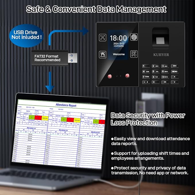 KUIIYER 4 in 1 Employees Time Clocks - Image 6