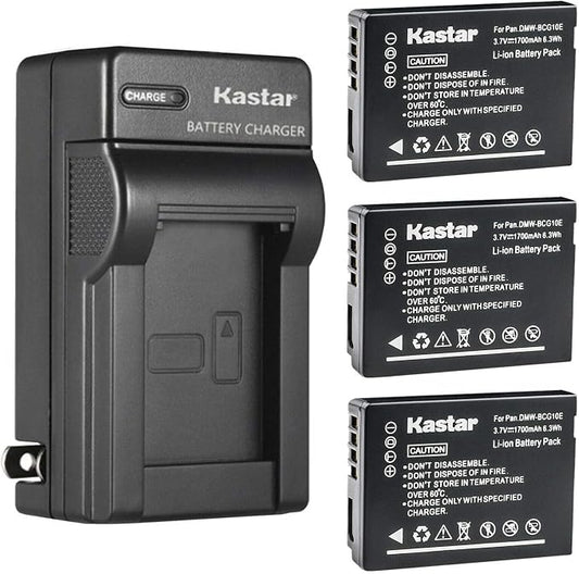 Kastar 3-Pack DMW-BCG10 Battery and AC Wall Charger Replacement by Kastar