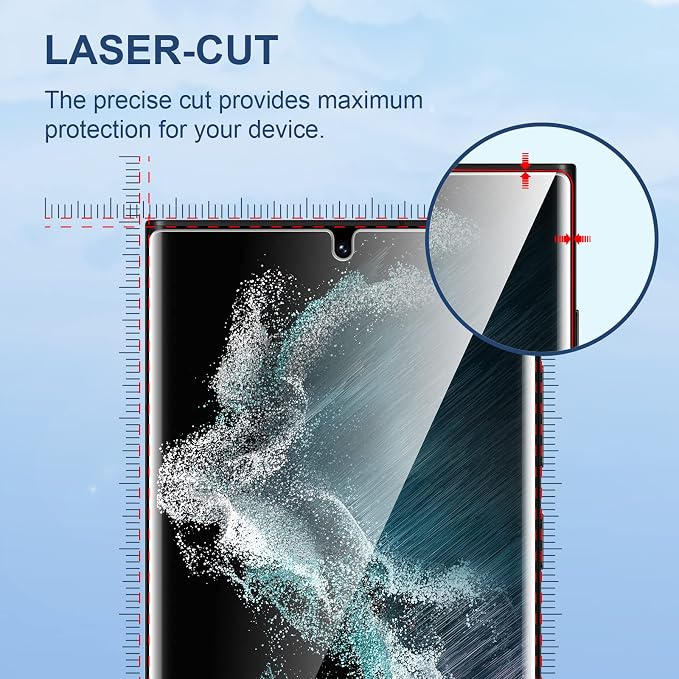 LK 3 Pack for Samsung Galaxy S22 Ultra Screen Protector Bubble Free, - Image 3