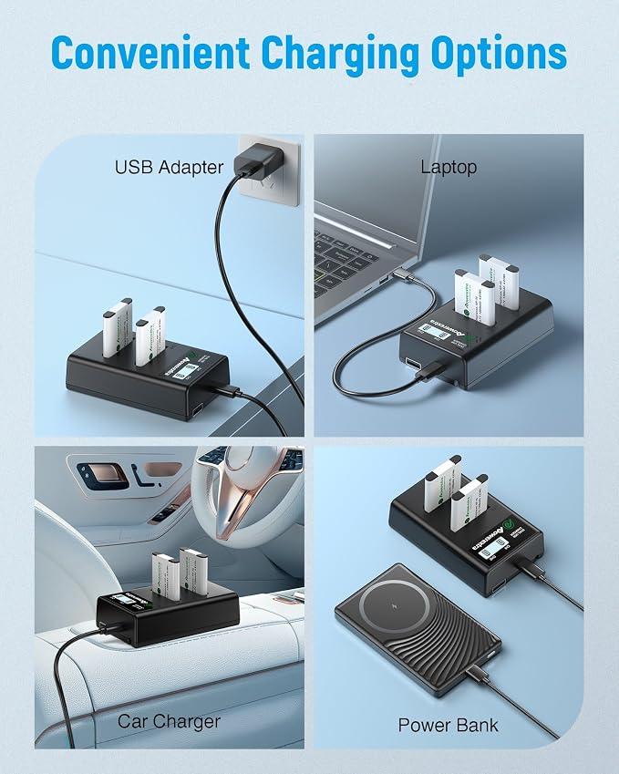 NP-45 NP-45A NP-45B NP-45S Battery 1300mAh*2 & Dual Charger Compatible - Image 5