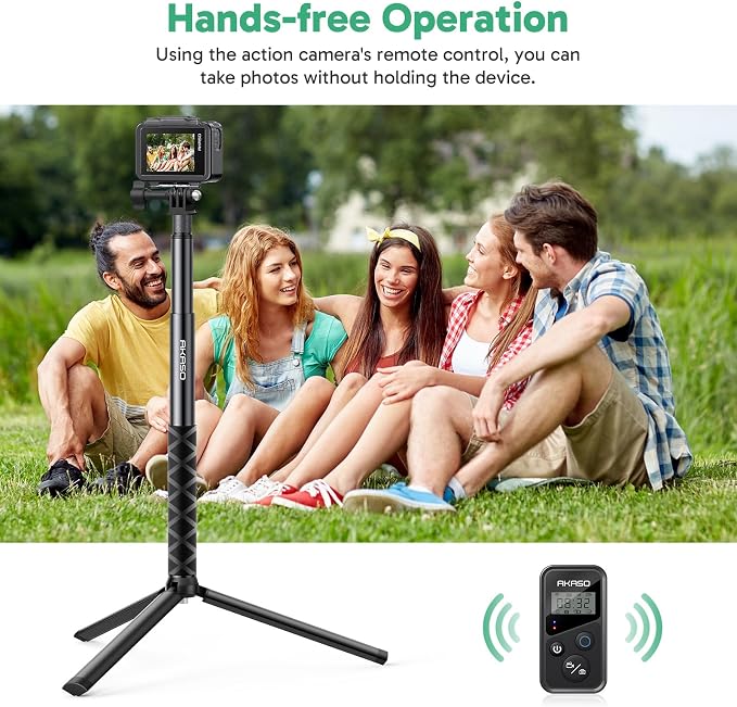 AKASO 49.2"/120cm Extendable Selfie Stick and a Tripod Stand Action Camera - Image 5