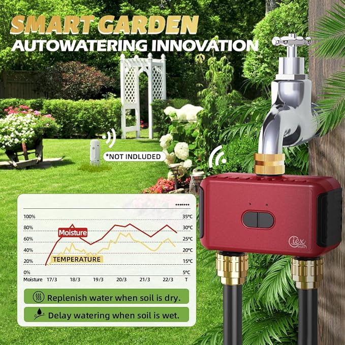 GIEX ZIGBEE 2-Zone Sprinkler Timer GX-03, Smart Irrigation Garden Hose Watering - Image 3