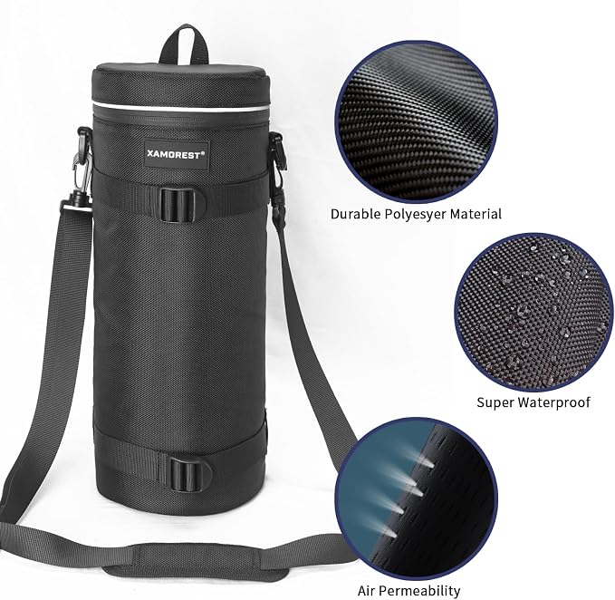 Camera Lens Case Bag for Photographyers, Zipper Waterproof Lens Protective - Image 3