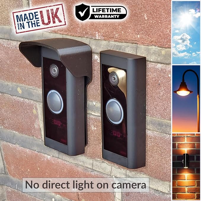 No Drill Rain Cover for Video Doorbell Wired Hood Anti-Glare Protection Weather - Image 4