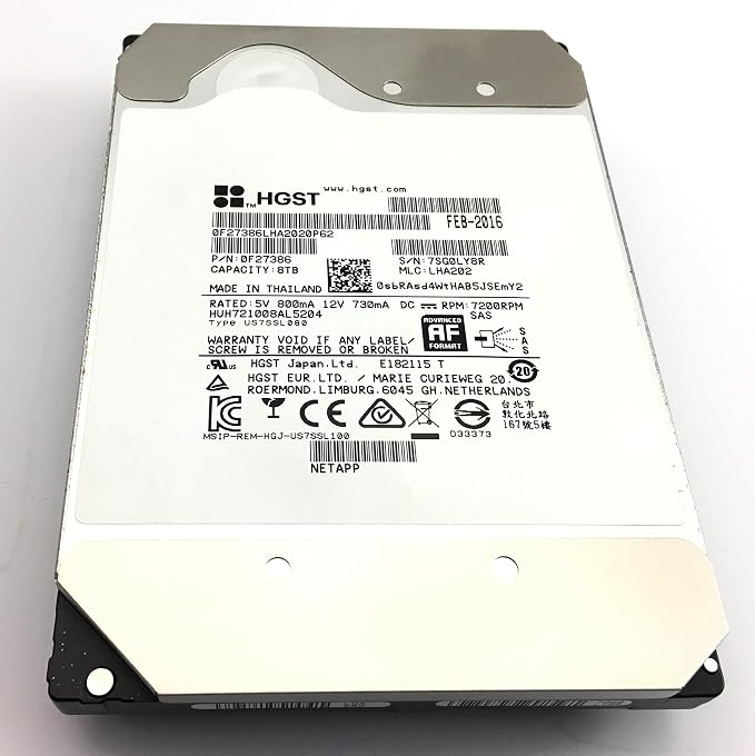 HGST HUH721008AL5204 Ultrastar He10 8Tb 7.2K 12Gbps SAS 3.5'' Hard Drive by HGST