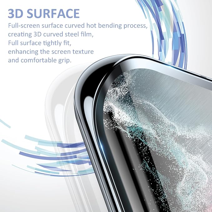 for Samsung Galaxy S22 Ultra Screen Protector, 3 Pack Tempered Glass - Image 3