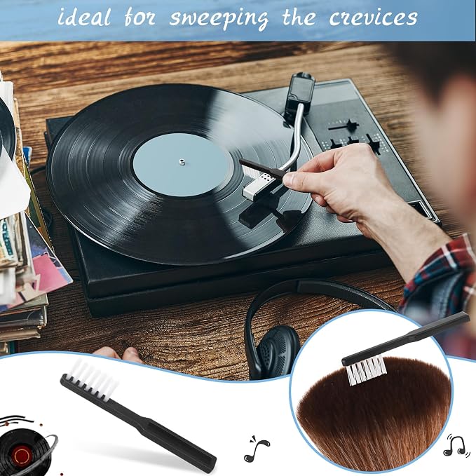 Ziliny 3 Pcs Vinyl Record Cleaning Brush Wooden Anti Static Dust Record Vinyl - Image 7