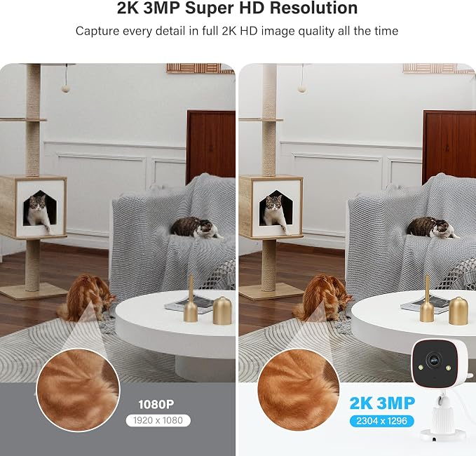 Jennov 2K WiFi Security Camera Indoor/Outdoor, Plug-in Home Surveillance Cam - Image 4