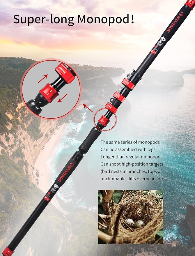IFOOTAGE Monopod Cobra 3 A180F, Telescopic Video Mono pod Compatible - Image 7
