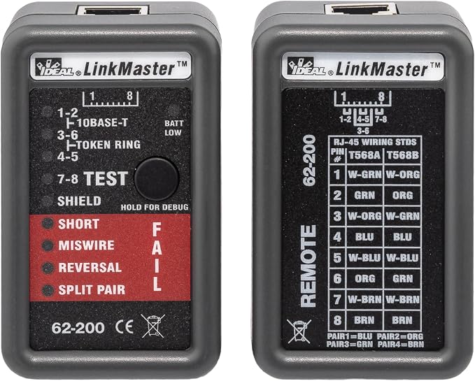 IDEAL INDUSTRIES INC. 62-200 Linkmaster UTP/STP Wire Map Cable Tester by IDEALELECTRICAL