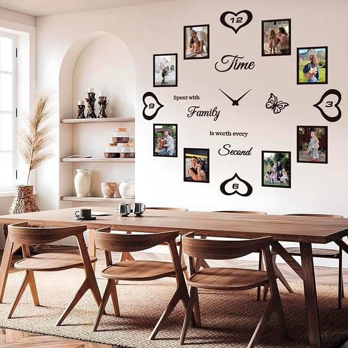 Datesno DIY Family Photo Frame Wall Clock Decal - Image 4