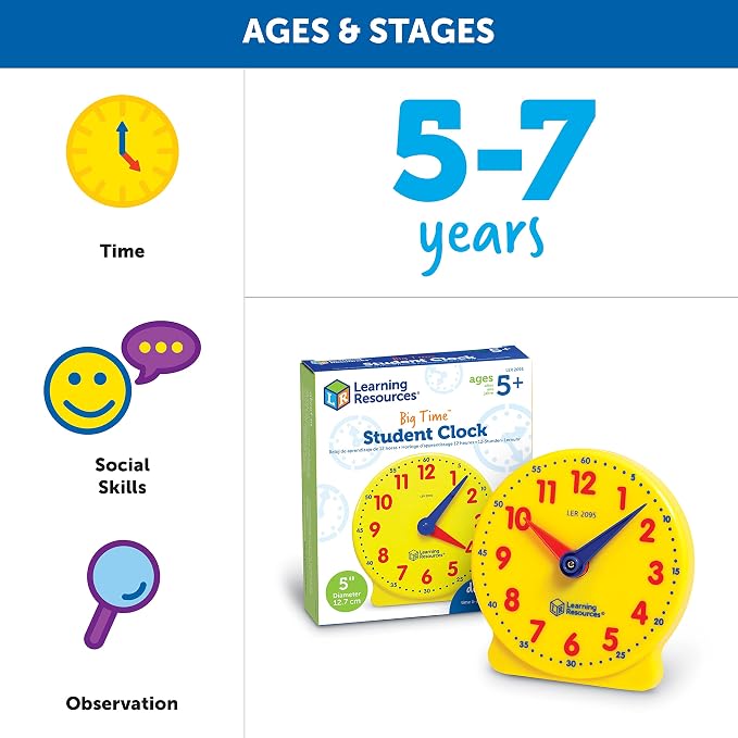 Learning Resources Big Time Student Clock, Teaching & Demonstration Clock - Image 7