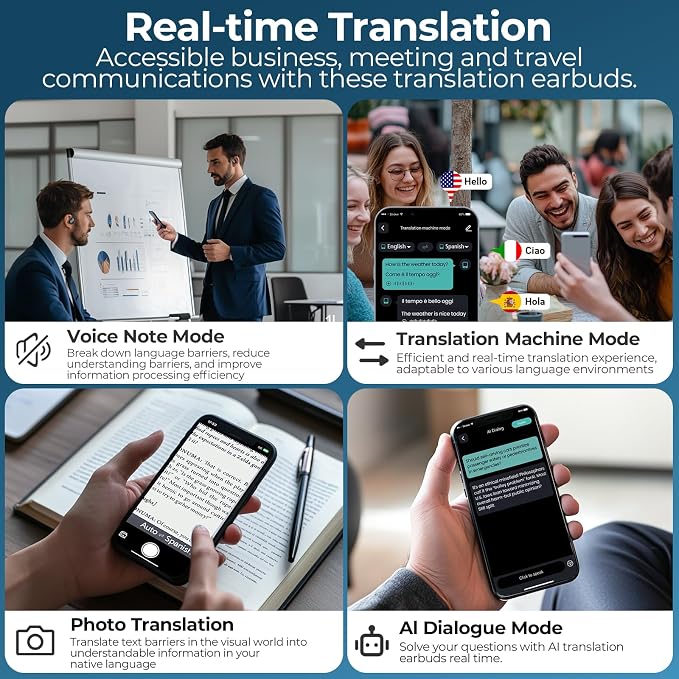 occiam AI Translation Earbuds Real Time, 164 Language Translator Device - Image 4