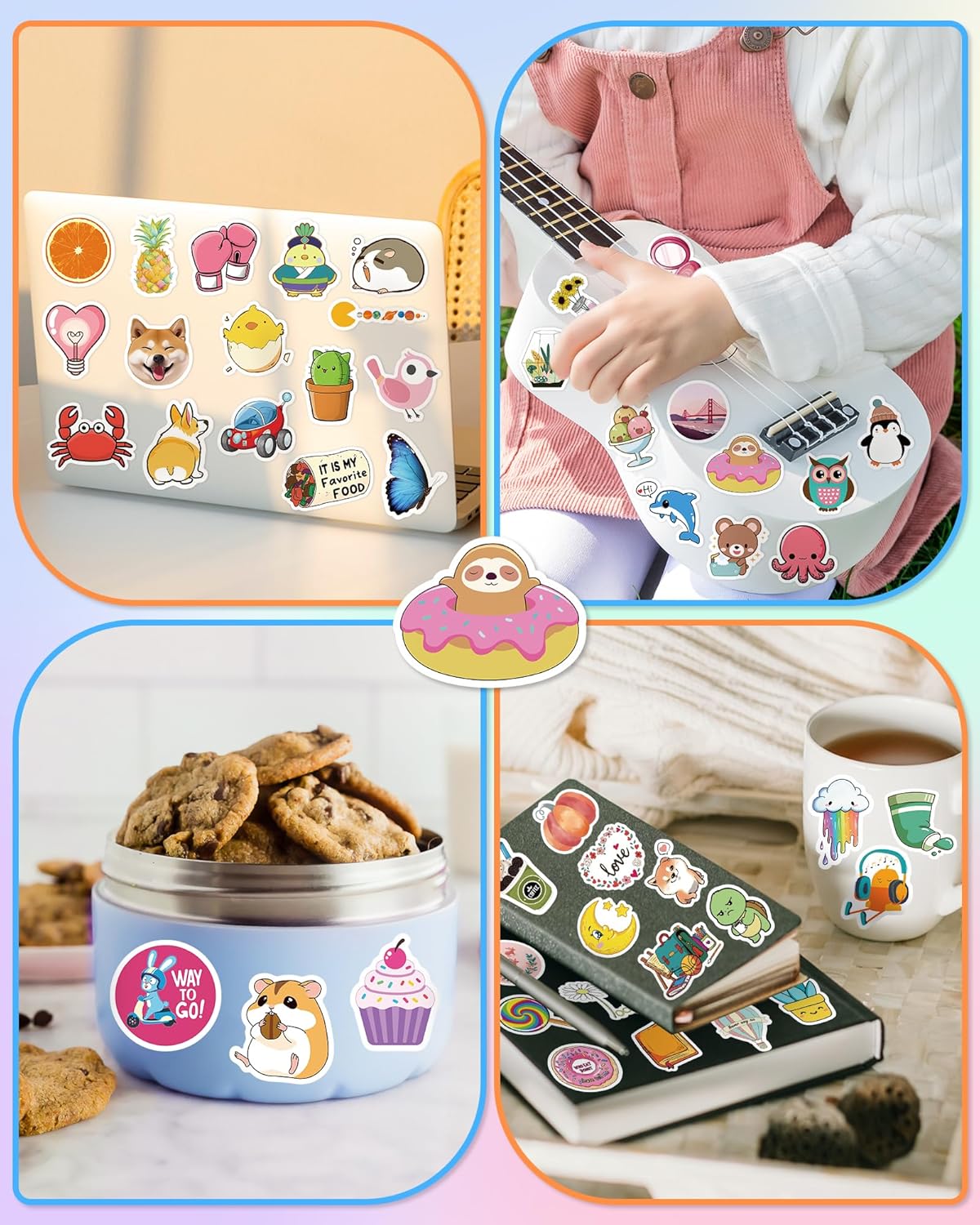 Sticker for Water Bottles, 100 Pcs/Pack Cute Vinyl Waterproof Vsco Laptop Stickers for School Students Gifts Classroom Teachers Prizes Stickers for Kids Teens Girls