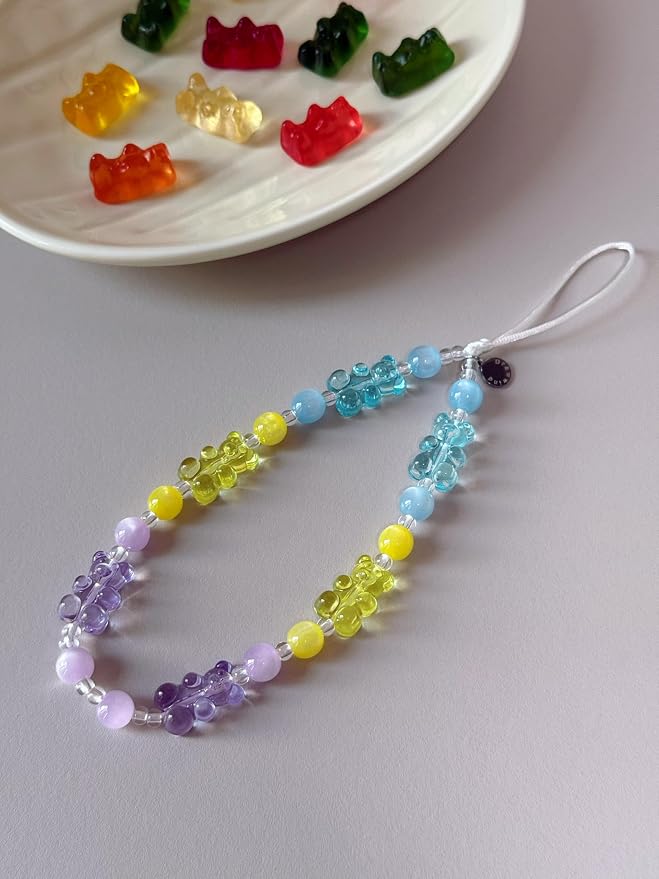 Drawwind Phone Charm Beaded Wristlet Strap Universal Cell Phone Lanyard Cute - Image 5