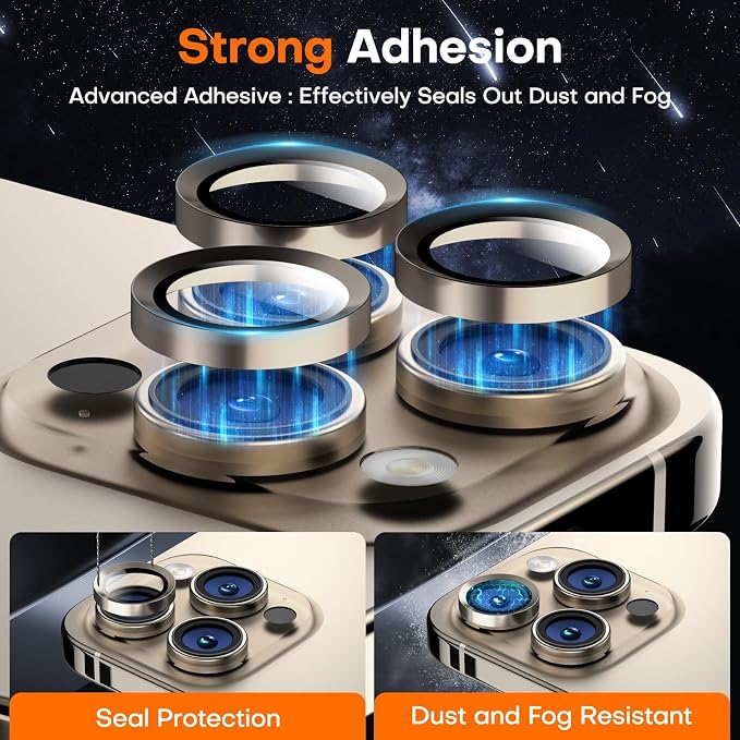 for iPhone 16 Pro/iPhone 16 Pro Max Camera Lens Protector, Tempered Glass - Image 3